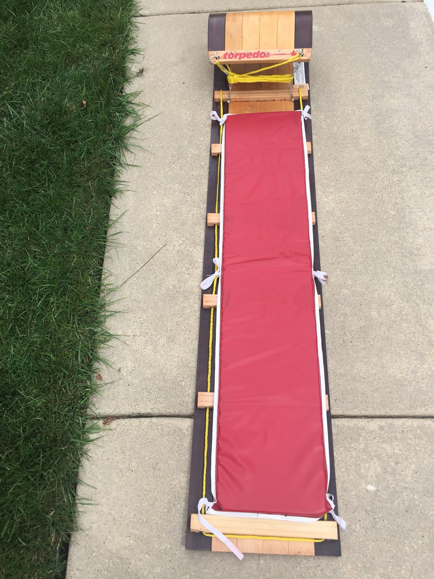 Torpedo Toboggan Made in Canada Wooden for Sale in Rolling Meadows