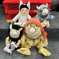 Vintage 1980s Maurice Sendak Where The Wild Things Are Plush Set