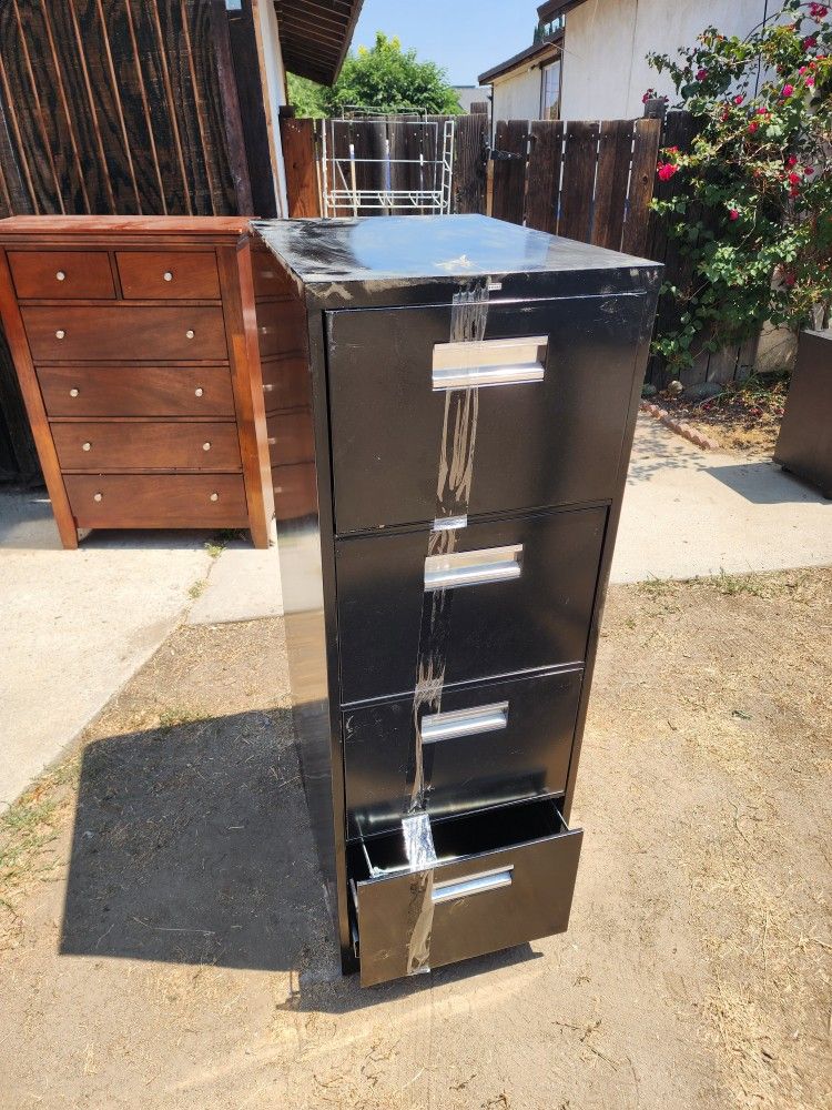Black 4 Drawer File Cabinet