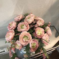 Large Glass Vase With Flowers 🌸 