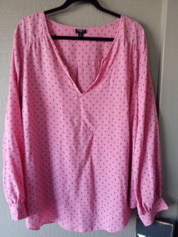 TORRID WOMEN'S PLUS SIZE 3 PINK POLKA DOT BLOUSE