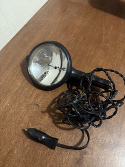 Vintage Black Handheld spot light with car lighter plug in