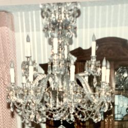 Large Strass Crystal & Silver Chandelier 