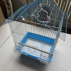 Blue Bird Cage Canary Parakeet Like New Condition