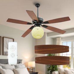 52 Inch Ceiling Fans with Lights and Remote, Reversible Airflow, Noiseless for Bedroom, Living Room, Indoor/Outdoor Use Upgrade your home with this 52