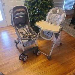 Baby Stroller & High Chair Set