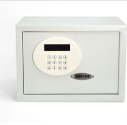 Sagasafe steel security safe box with keypad white