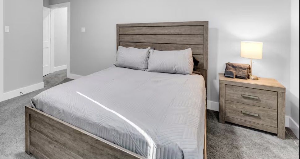 Queen Bed Frame Mattress And Night Stand