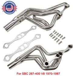 Stainless Exhaust Manifold Headers Kit for 1(contact info removed) Chevy SBC 267-400 V8 70-87