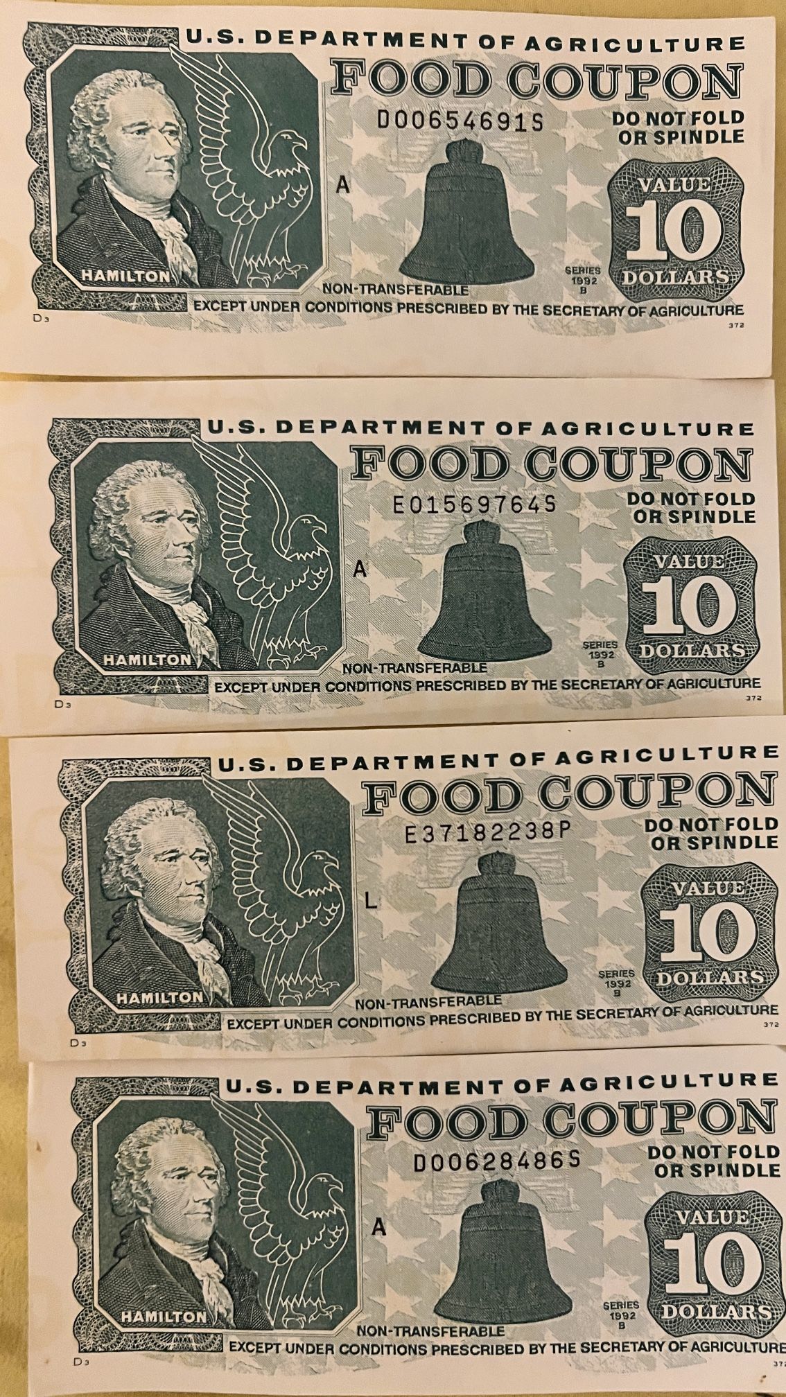 Uncirculated FOOD COUPONS STAMPS SNAP USDA
