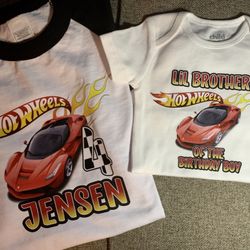 Custom Hot Wheels Birthday Boy Shirts