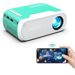 Mini Projector WiFi Home Theater Portable Projector, Phones Can Be Connected to The Movie Projector Via WiFi or Via Data Cable, Compatible With Smartp