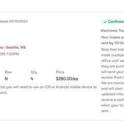 Dua Lipa 4 Tickets - Oct 16 @ Climate Pledge Arena, Seattle