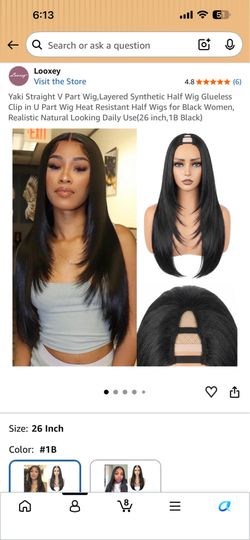 26in Yaki Straight V Part Wig