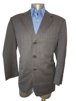 BURBERRY LONDON 3 BUTTONS SINGLE BREASTED MEN GRAY BLAZER JACKET SIZE 44 REGULAR