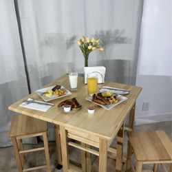 Multi-Functional Breakfast Bar With 2 Stools SPACE SAVER