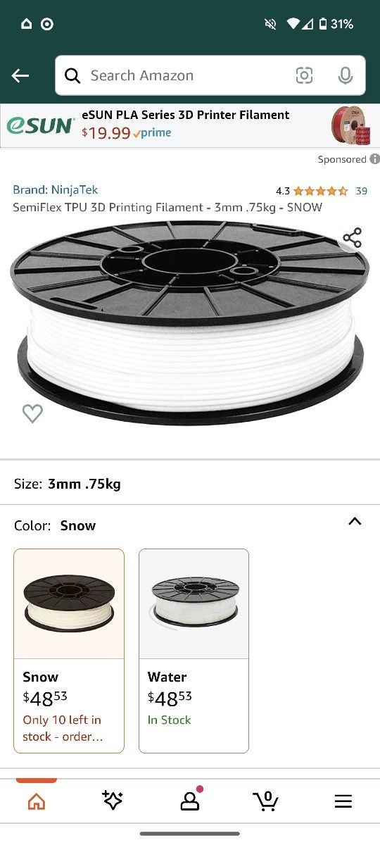 3mm TPU Filament For 3D Printer