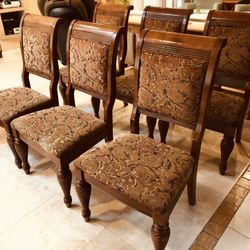 Dining room wood chairs Spiral Legs Set Of 6