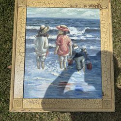 Rustic Beach Picture With Nice Frame 