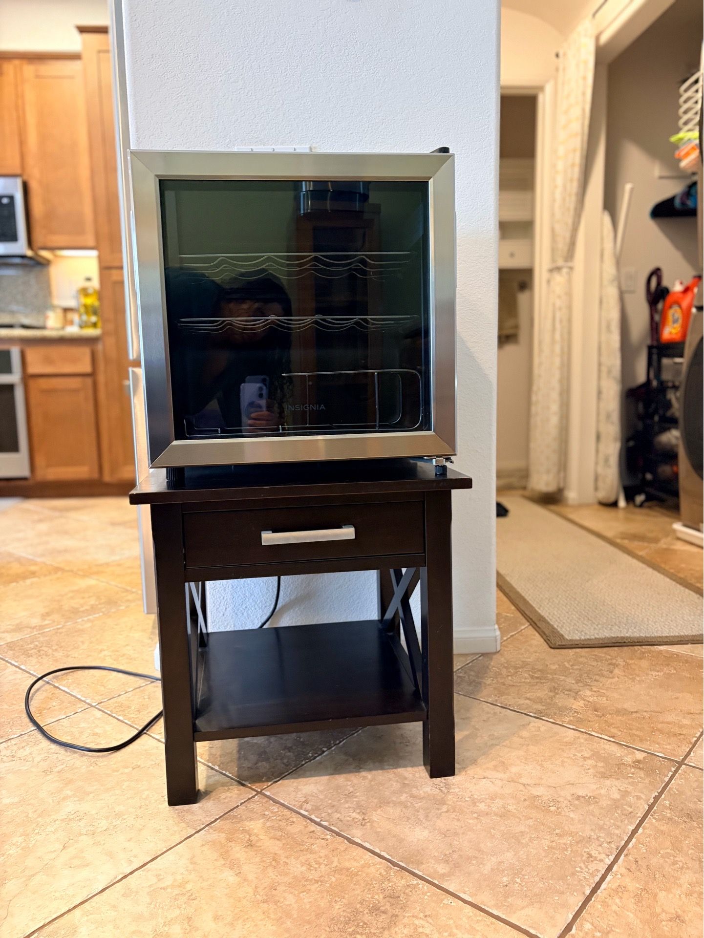 Free Still Works Insignia Wine Fridge 12-14 bottles Small Table is included if needed