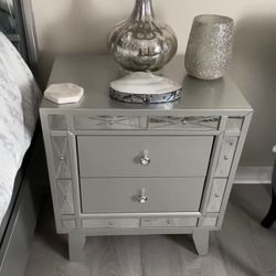 Platinum NIGHTSTANDS w/ Mirror Trim