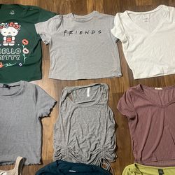 10 women’s shirts size medium and 2 pjs for $20
