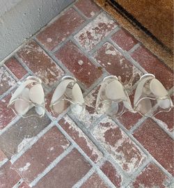 Set of 4 light fixture glass