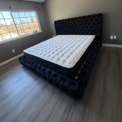 New In Box King Bed Frame With Mattress (Read Description Below)