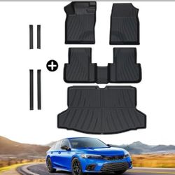 22-25 Honda Civic Hatchback  Floor Mats Cargo Rear Seat Back Covers Sill Full Se