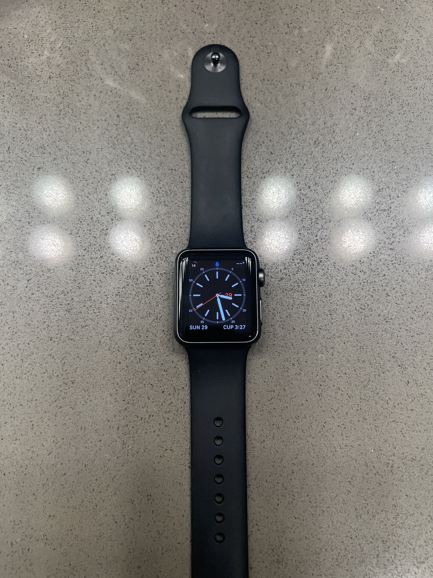 Apple Watch Sport 38mm Aluminum Case Black Sport Band - (MJ2X2LL/A)