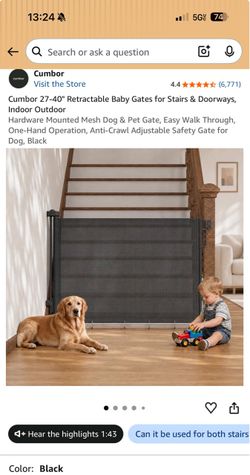 Cumbor Retractable Baby Gate