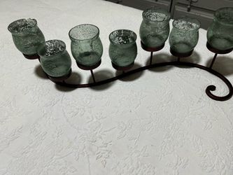 Metal/glass center piece