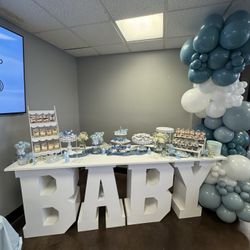 Baby dessert table, dessert stands and chair 