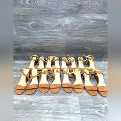 NEW J. Crew Stylish Tan Brown Strappy Wedge Sandals Stilettos