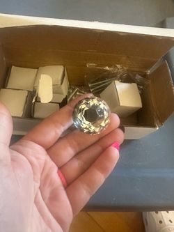 Set of 5 crystal glass drawer knobs