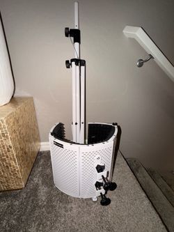 Microphone pop - stand - heavy duty white