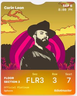 2 PREMIER 3rd  Row from Stage Carin Leon Tickets