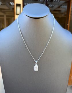 Silver micro (Virgen De Guadalupe) pendant and necklace