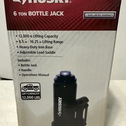 Husky 6-ton Bottle Jack (12,000 lb, 8.5in - 16.25 Lift)