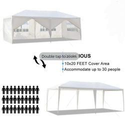 10X20Ft  Party Tent, Outdoor Party Tent, Family Party Tent with 6 Detachable Side Walls,, for Outdoor Parties, Garde
