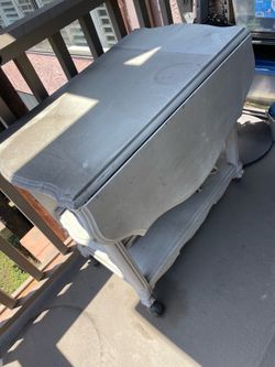 Vintage drop-leaf tea cart