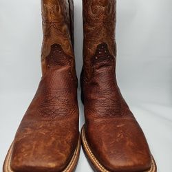 Rodeo Cowboy Boots Patron Bull Dog Teo Leather Brown Boots Size 12