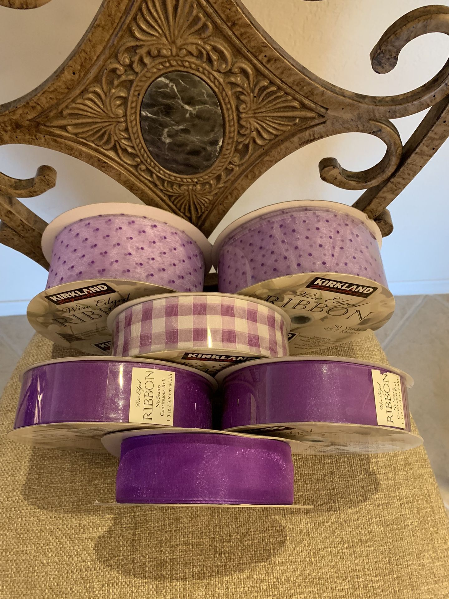 6 Purple Rolls Of Ribbon! $20 ! Original Price Was $48 Great for Thanksgiving Or Christmas decor!