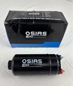 OSIAS 380LPH High Flow External Inline Fuel Pump 1000HP EFI 12V Black For Sale $25.00 NEW IN BOX