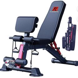 021DZL KINGKANG Adjustable Weight Bench Utility Workout Bench for Home Gym,Foldable Incline Decline Benches for Full Body Workout,Maximum Weight 800 L