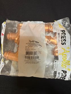 Apollo ProPress 3/4” Copper Tees – New Sealed 5-Pack