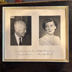 Framed 1956 Dwight & Mamie Eisenhower White House Christmas Gift Print