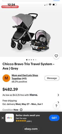 Chicco Bravo Trio Travel System- Ava / Grey