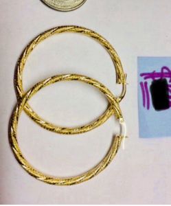 10K Solid Gold Hoops For Wedding