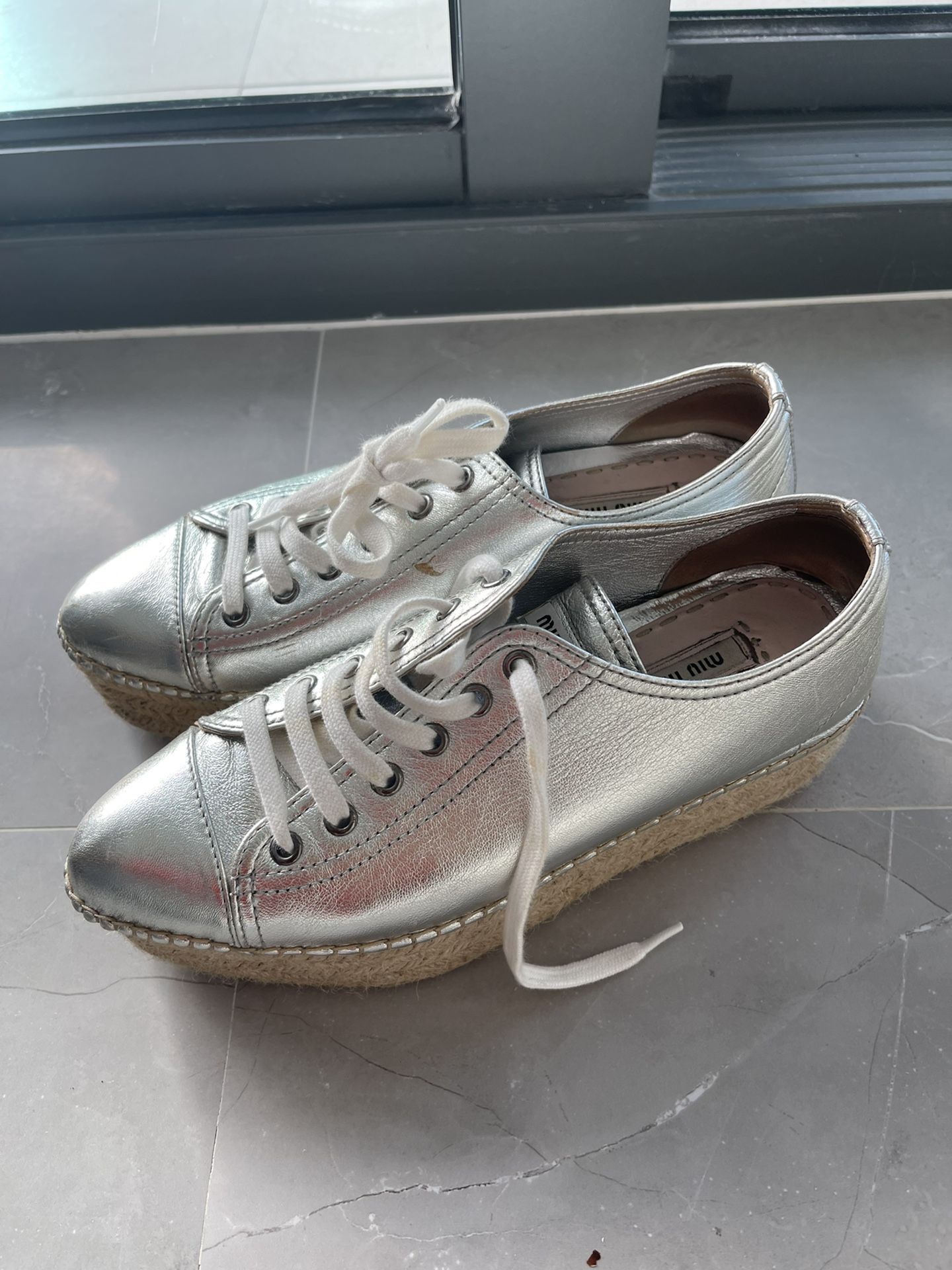 MIU MIU sneaker platform silver size